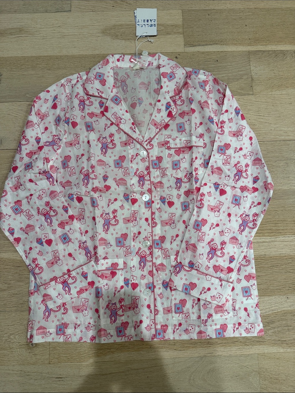 NWT Roller Rabbit Pink Love Letters Pajama Set (top and pants)